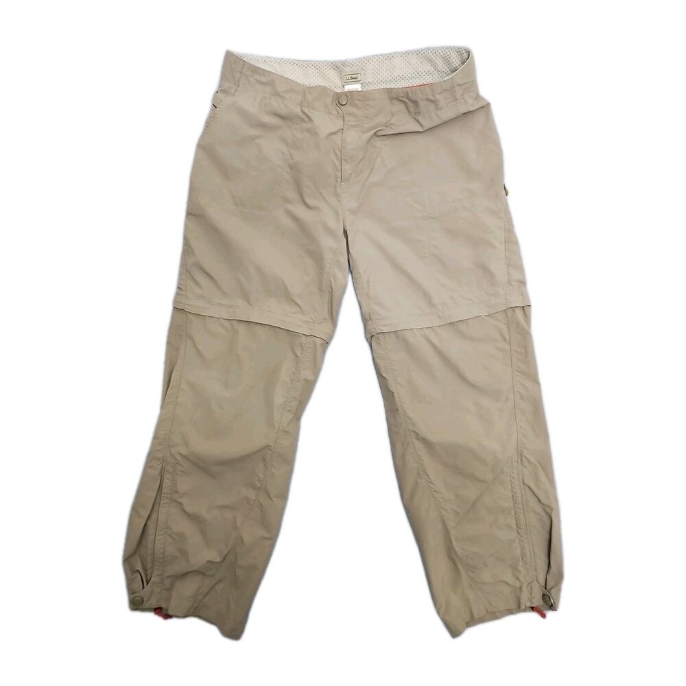 LL Bean Hiking Pants Womens Sz 16 Outdoor Camping Detachable Legs Zip Pockets